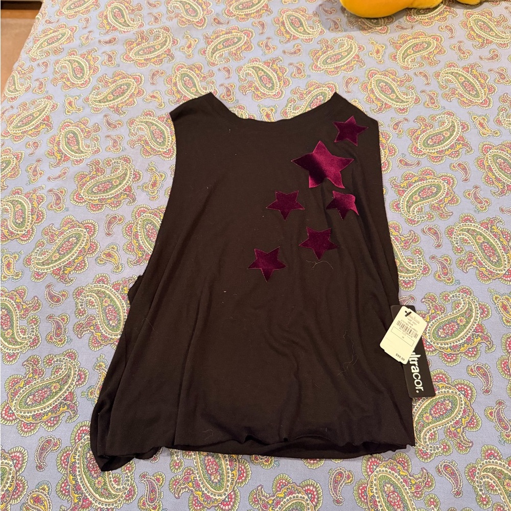 Ultracor Black Muscle Tee with Purple Stars